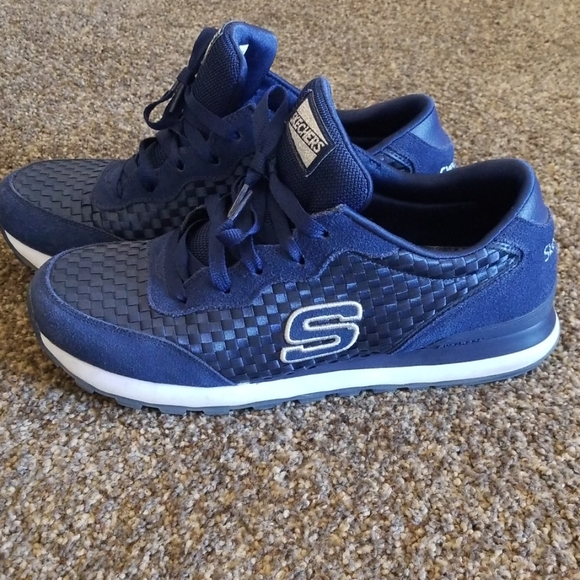 skechers navy blue shoes